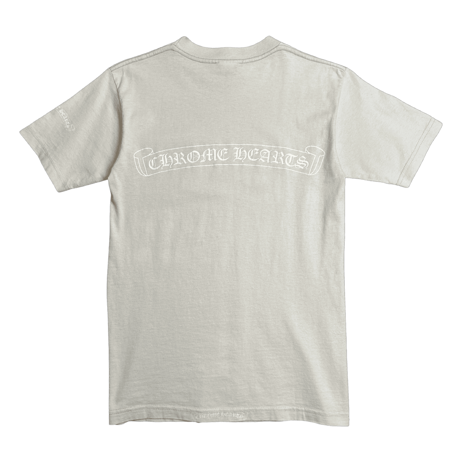 Vintage Chrome Hearts Back Scroll Pocket Tee Beige