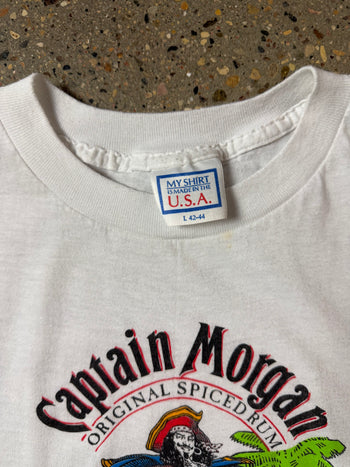 Vintage 1980s Captain Morgan Rum Tee White