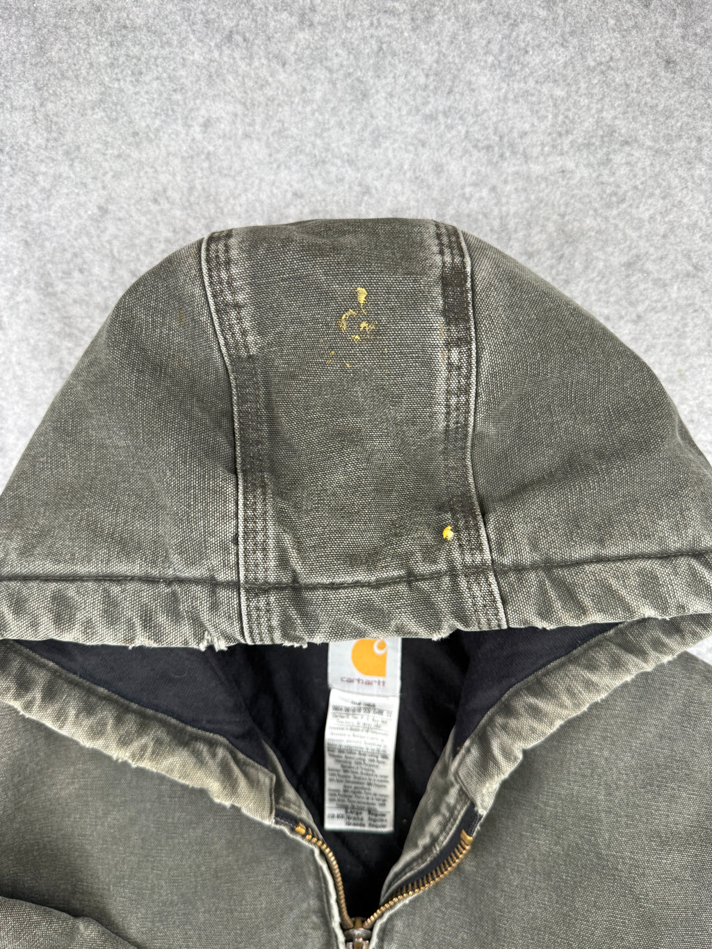 Vintage Carhartt Distressed Active Hooded Jacket Green
