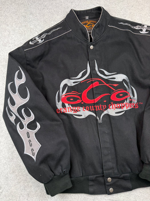 Vintage Orange County Choppers Flame Sleeve Canvas Jacket Black | Vitnage Clothing Store Canada