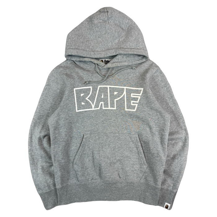 BAPE Multi Logo Hoodie Grey (USED) | Vitnage Clothing Store Canada