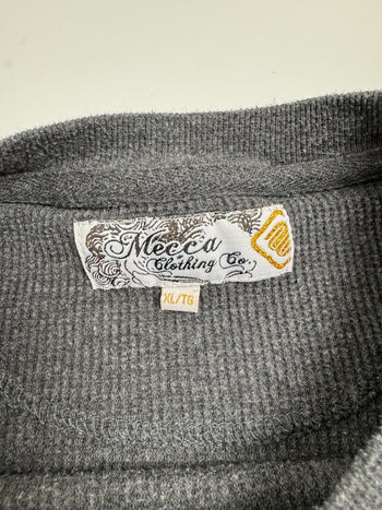 Vintage Y2k Mecca Co. Thermal L/S Tee Charcoal