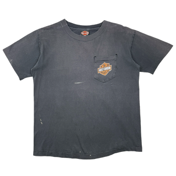 Vintage Harley Davidson Lancaster Spaceship Tee Black