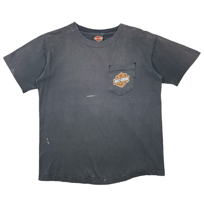 Vintage Harley Davidson Lancaster Spaceship Tee Black
