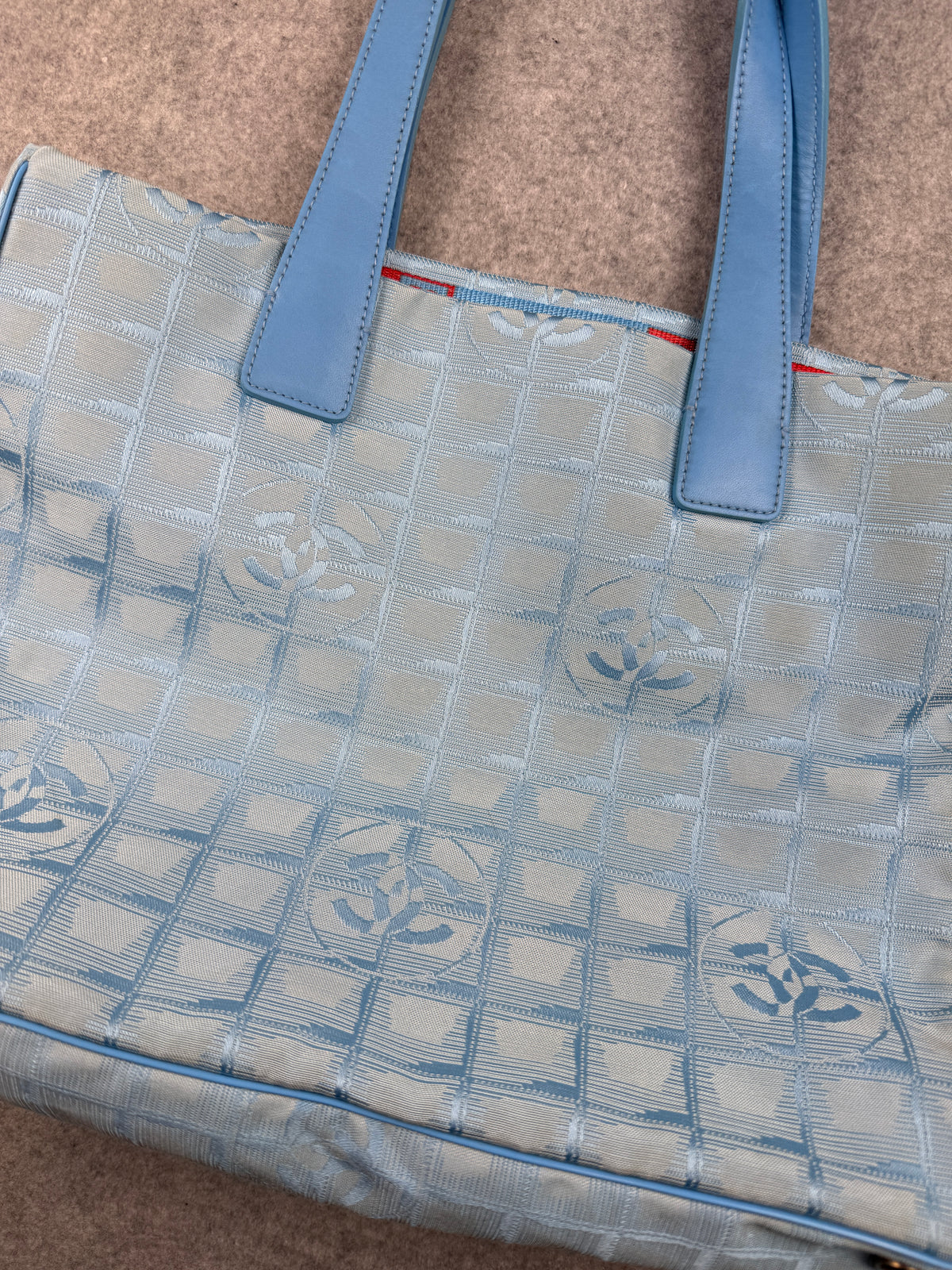Chanel Travel Ligne Tote Bag Light Blue