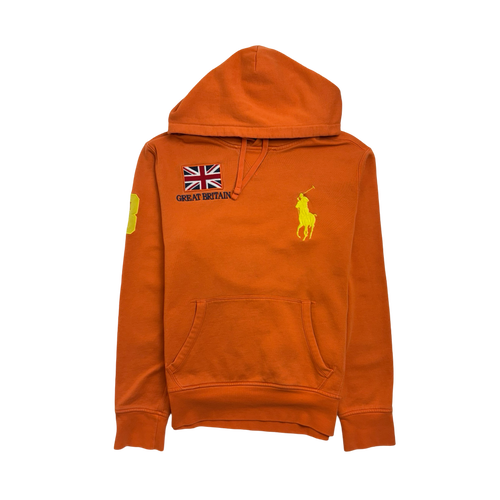 (M) Vintage 2000s Polo Ralph Lauren Hoodie Orange | Vintage Clothing Store Canada