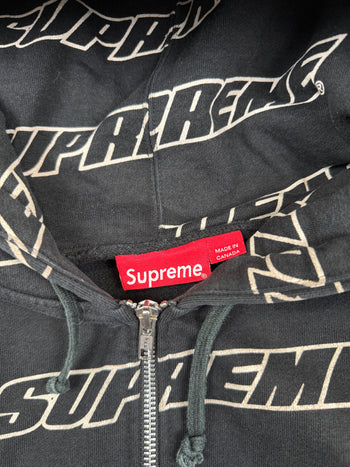 Supreme Repeat Zip Up Sweater Black (USED)
