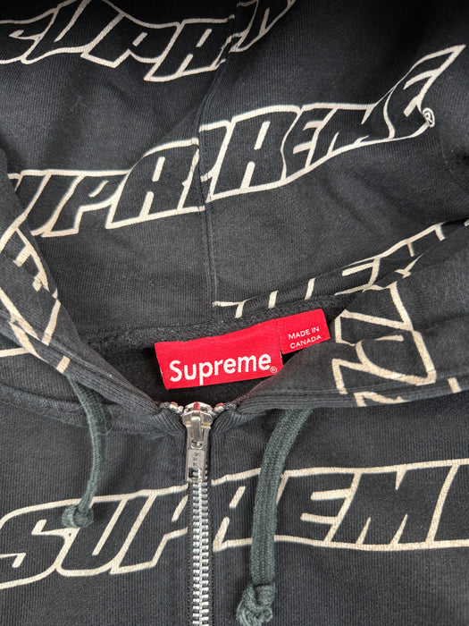 Supreme Repeat Zip Up Sweater Black (USED) | Vitnage Clothing Store Canada