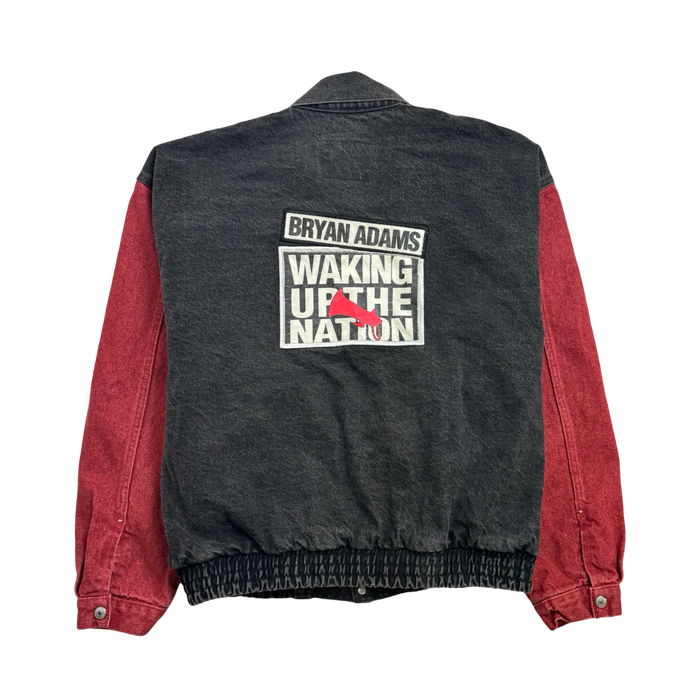 (M) Vintage Let It Rock Bryan Adams Denim Varsity Jacket | Vitnage Clothing Store Canada