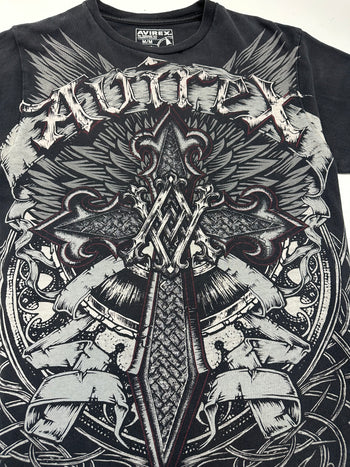 Vintage Y2K Avirex Cross Tee Black