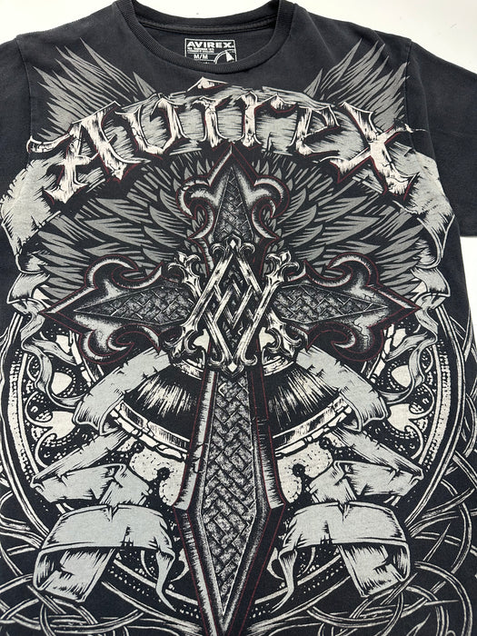 Vintage Y2K Avirex Cross Tee Black | Vitnage Clothing Store Canada