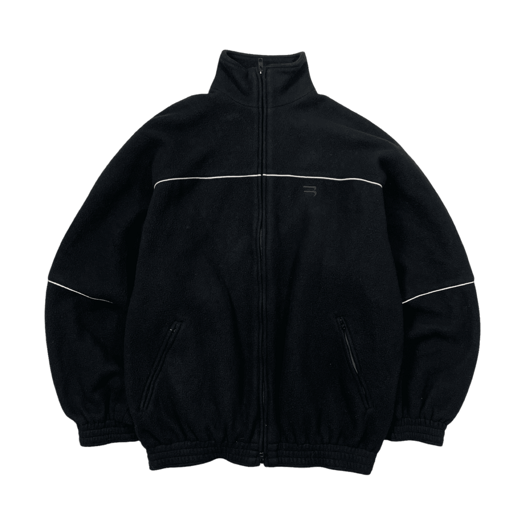 Balenciaga Logo Embroidered Polar Fleece Track Jacket Black (USED)