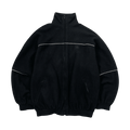 Balenciaga Logo Embroidered Polar Fleece Track Jacket Black (USED)
