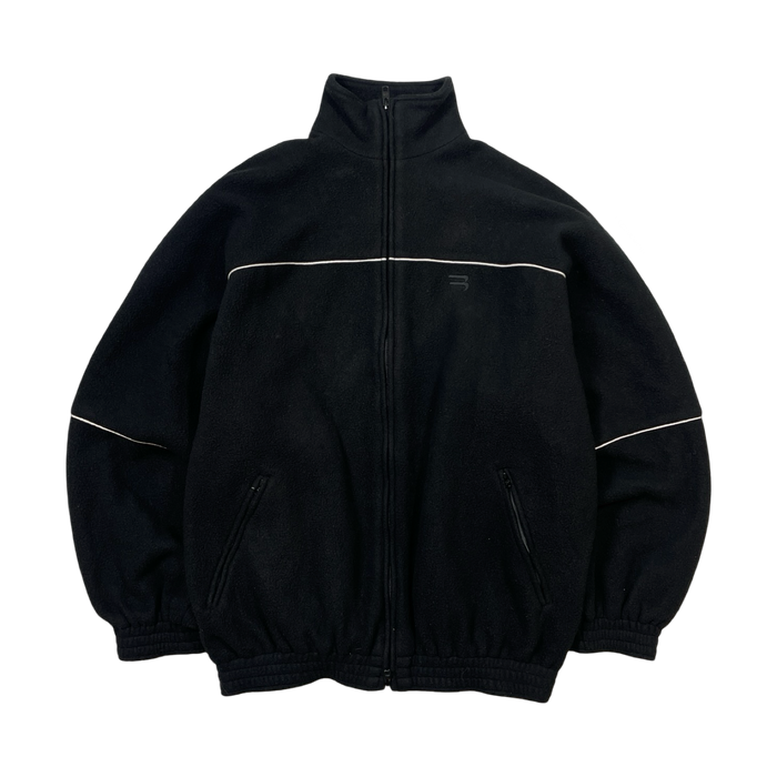 Balenciaga Logo Embroidered Polar Fleece Track Jacket Black (USED) | Vitnage Clothing Store Canada