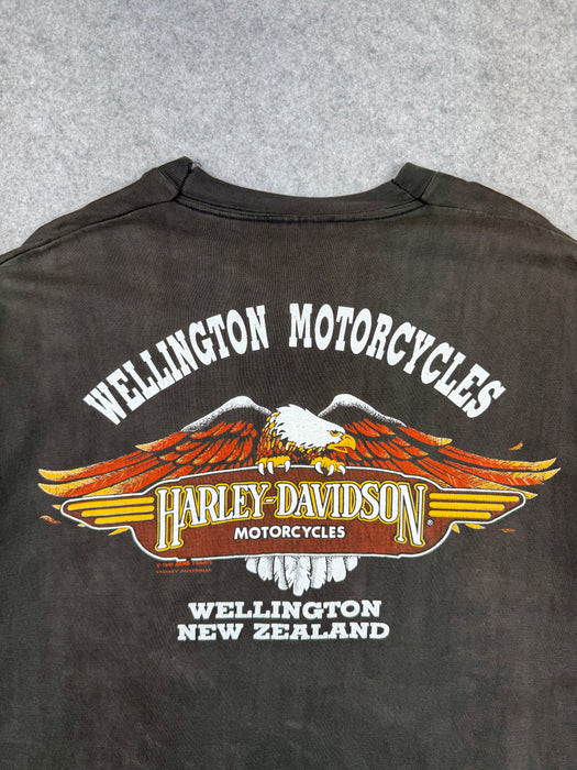 Vintage Harley Davidson New Zealand Kiwi Tee Black | Vitnage Clothing Store Canada
