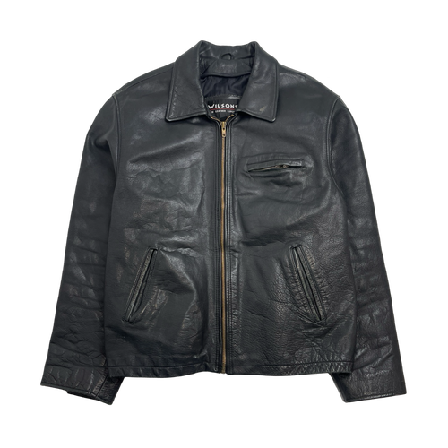 (M) Vintage Wilsons Leather Zip-Up Jacket Black | Vintage Clothing Store Canada