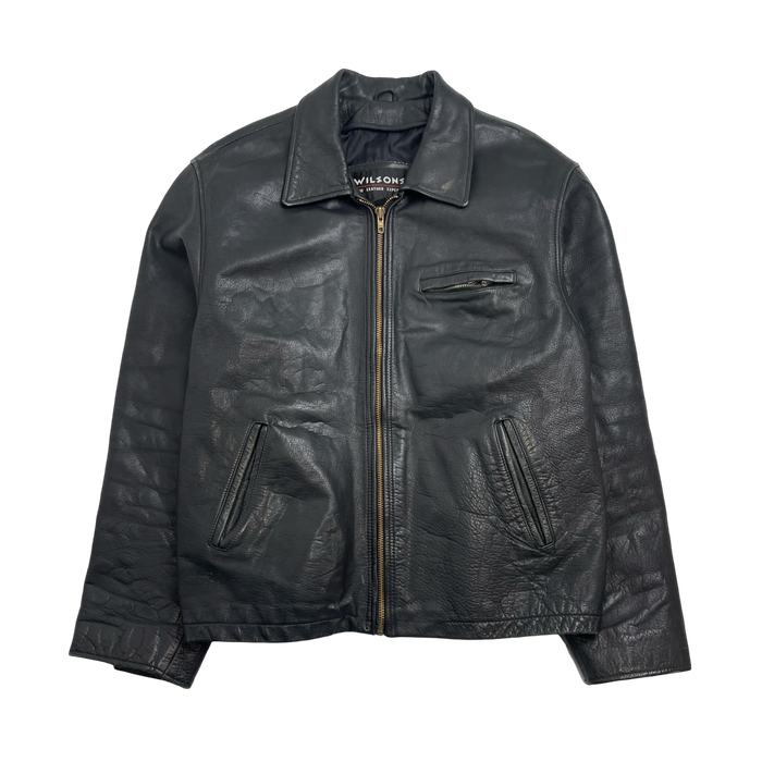 (M) Vintage Wilsons Leather Zip-Up Jacket Black | Vitnage Clothing Store Canada