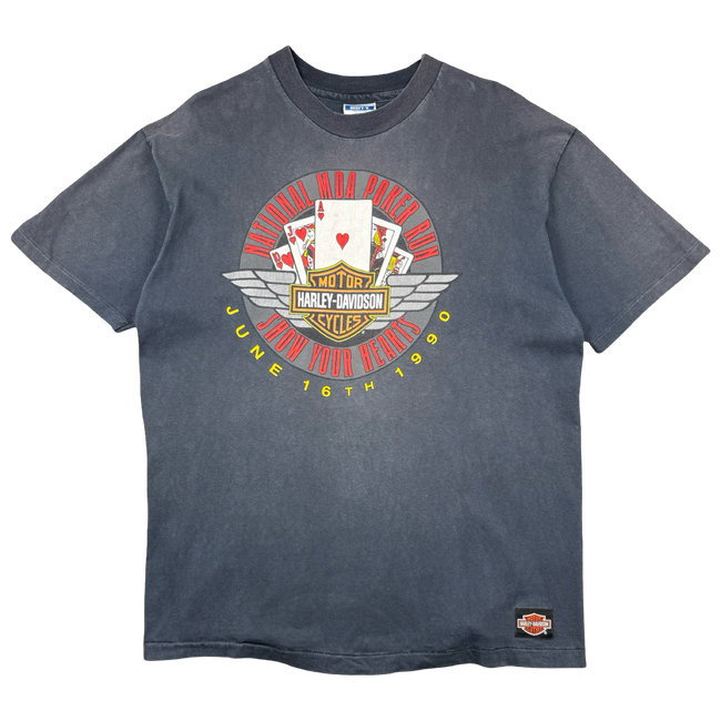 Vintage Harley Davidson National MDA Poker Run Tee Black
