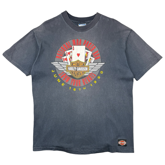 Vintage Harley Davidson National MDA Poker Run Tee Black | Vitnage Clothing Store Canada