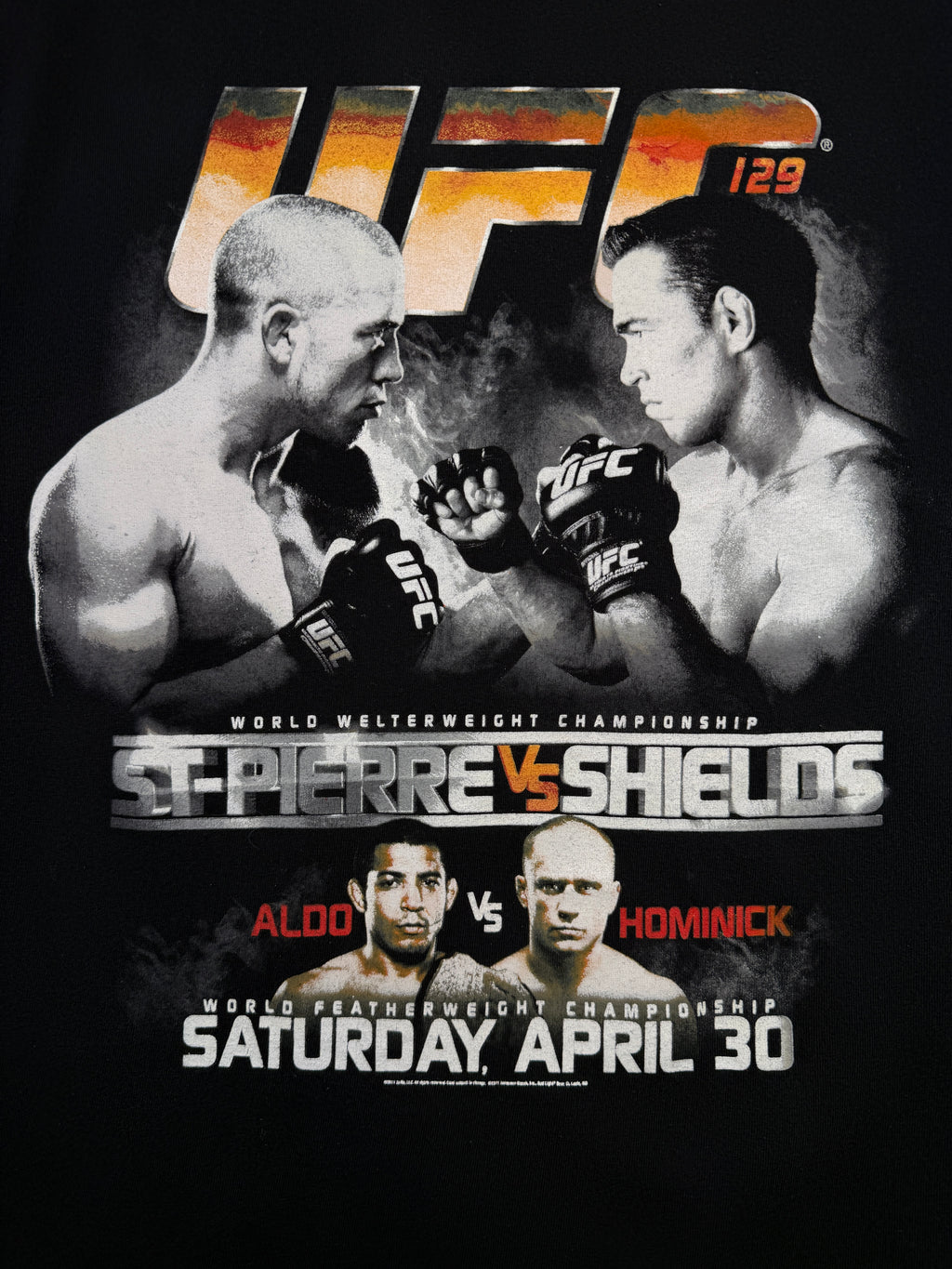 UFC 129 St-Pierre vs Shields FIght Promo Tee Black
