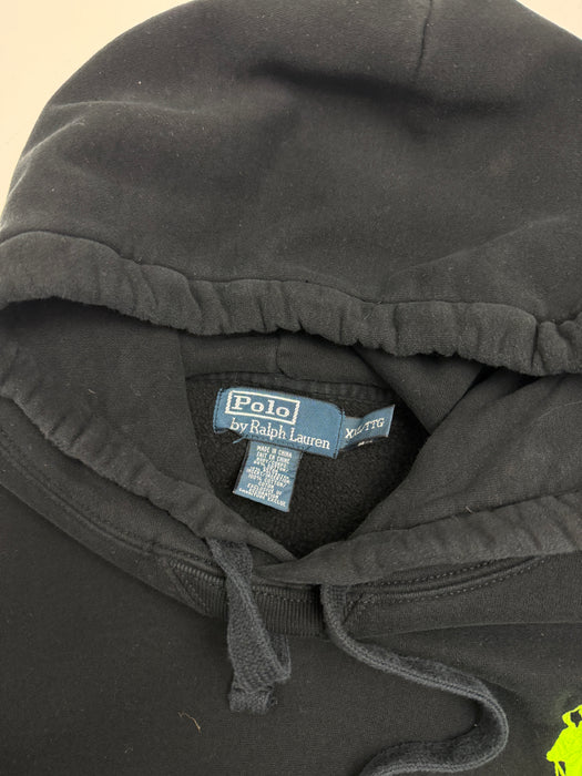 Vintage Polo Ralph Lauren Green Logo Hoodie Black | Vitnage Clothing Store Canada