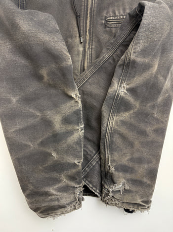 Women’s 2000s Carhartt Fleece Lined Hooded Worked Jacket Washed Black