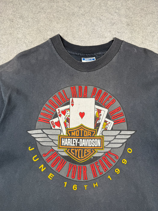 Vintage Harley Davidson National MDA Poker Run Tee Black | Vitnage Clothing Store Canada