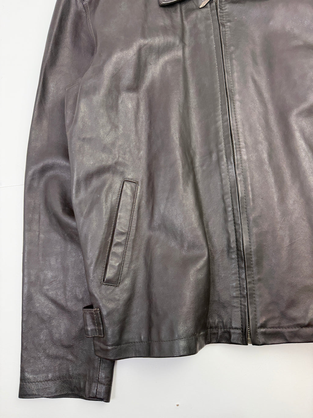 Vintage Stussy Leather Jacket Brown