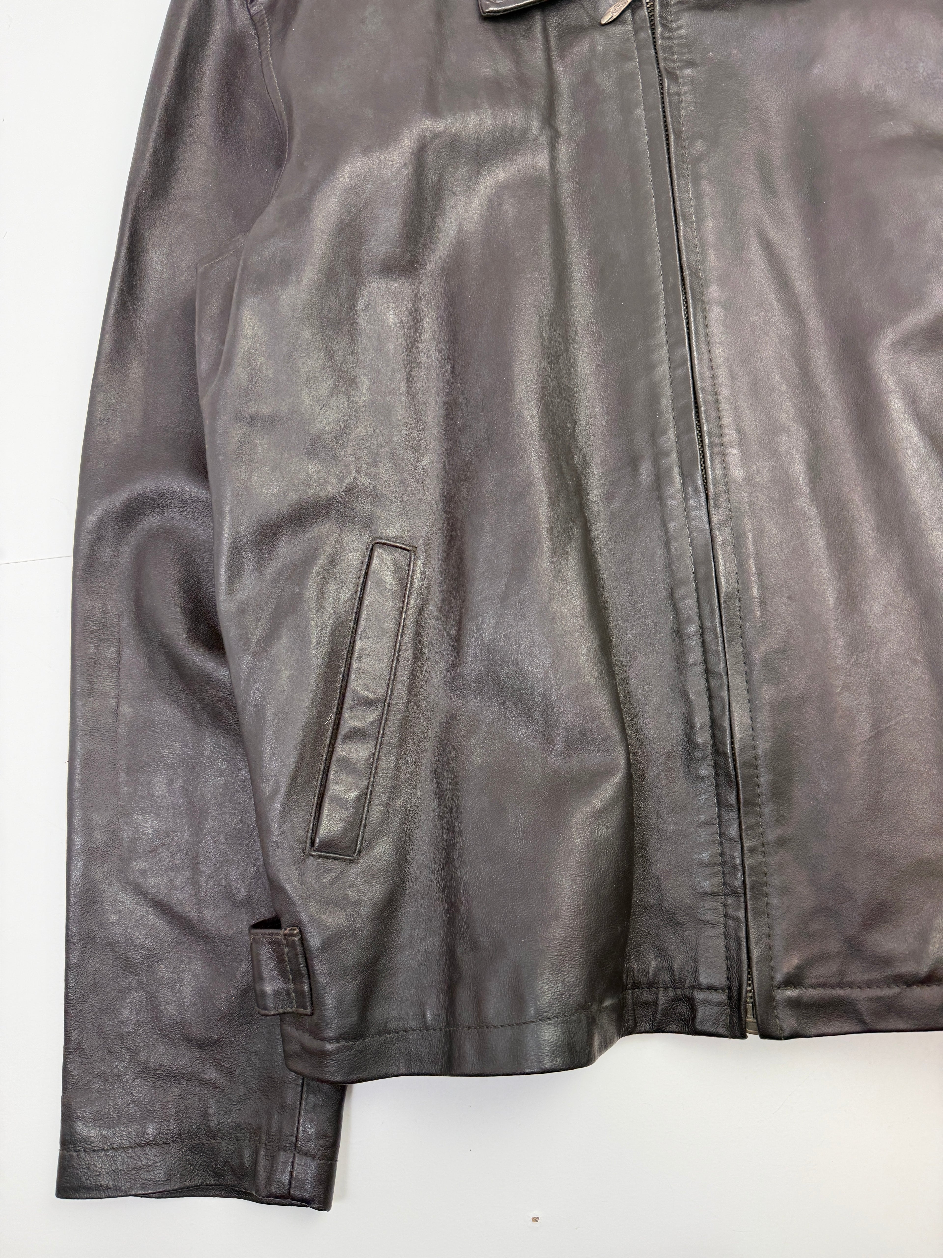 Vintage Stussy Leather Jacket Brown