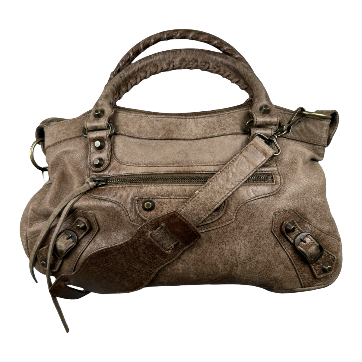 Balenciaga Motocross Classic First City Bag Brown