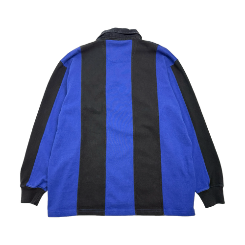 Vintage Polo Ralph Lauren Sport Rugby L/S Striped Black/Blue | Vintage Clothing Store Canada