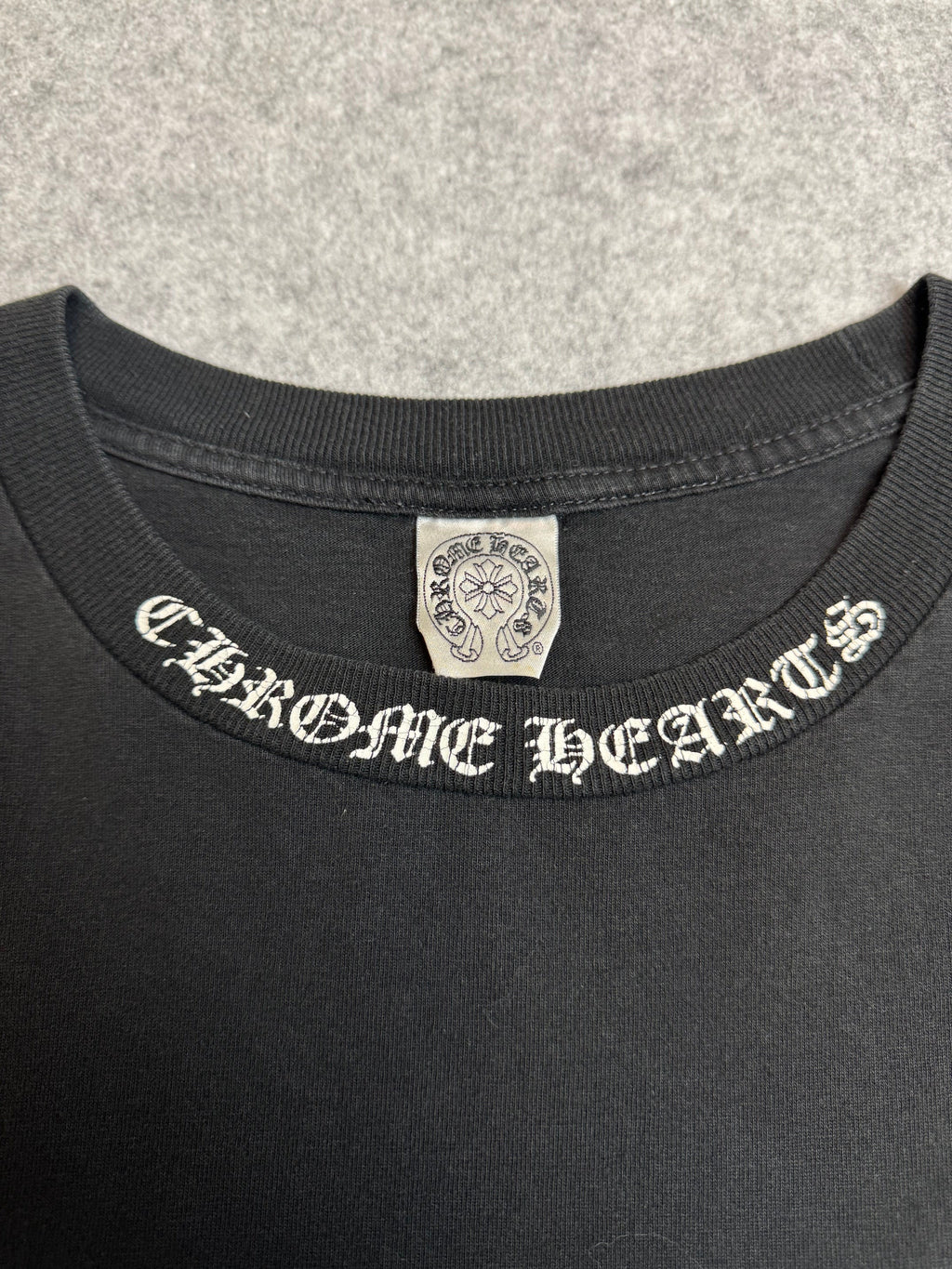 Vintage Chrome Hearts Malibu Floral Cross Pocket Tee Black