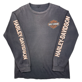 Vintage Harley Davidson Spell Out Sleeve L/S Tee Black