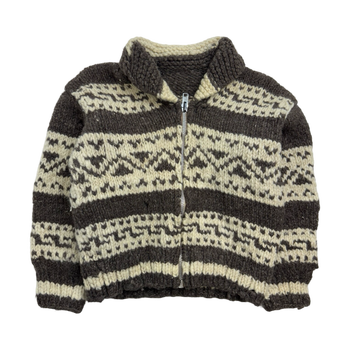 Vintage Wool Zip-Up Knit Sweater