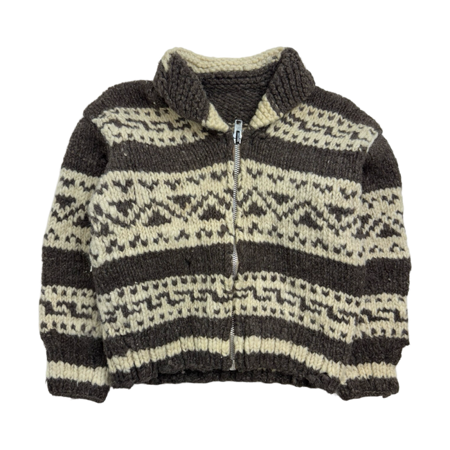 Vintage Wool Zip-Up Knit Sweater