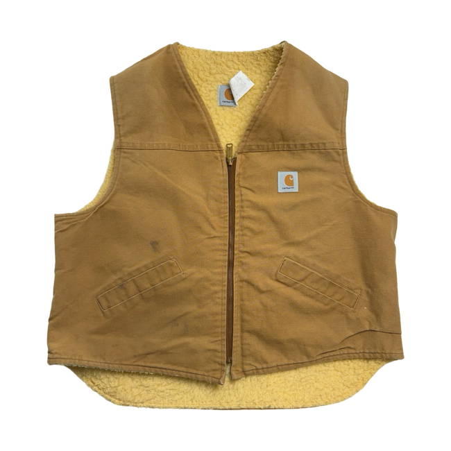 (XL) Vintage 90s Carhartt Sherpa Vest Khaki