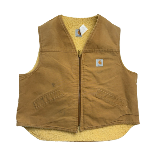 (XL) Vintage 90s Carhartt Sherpa Vest Khaki | Vintage Clothing Store Canada