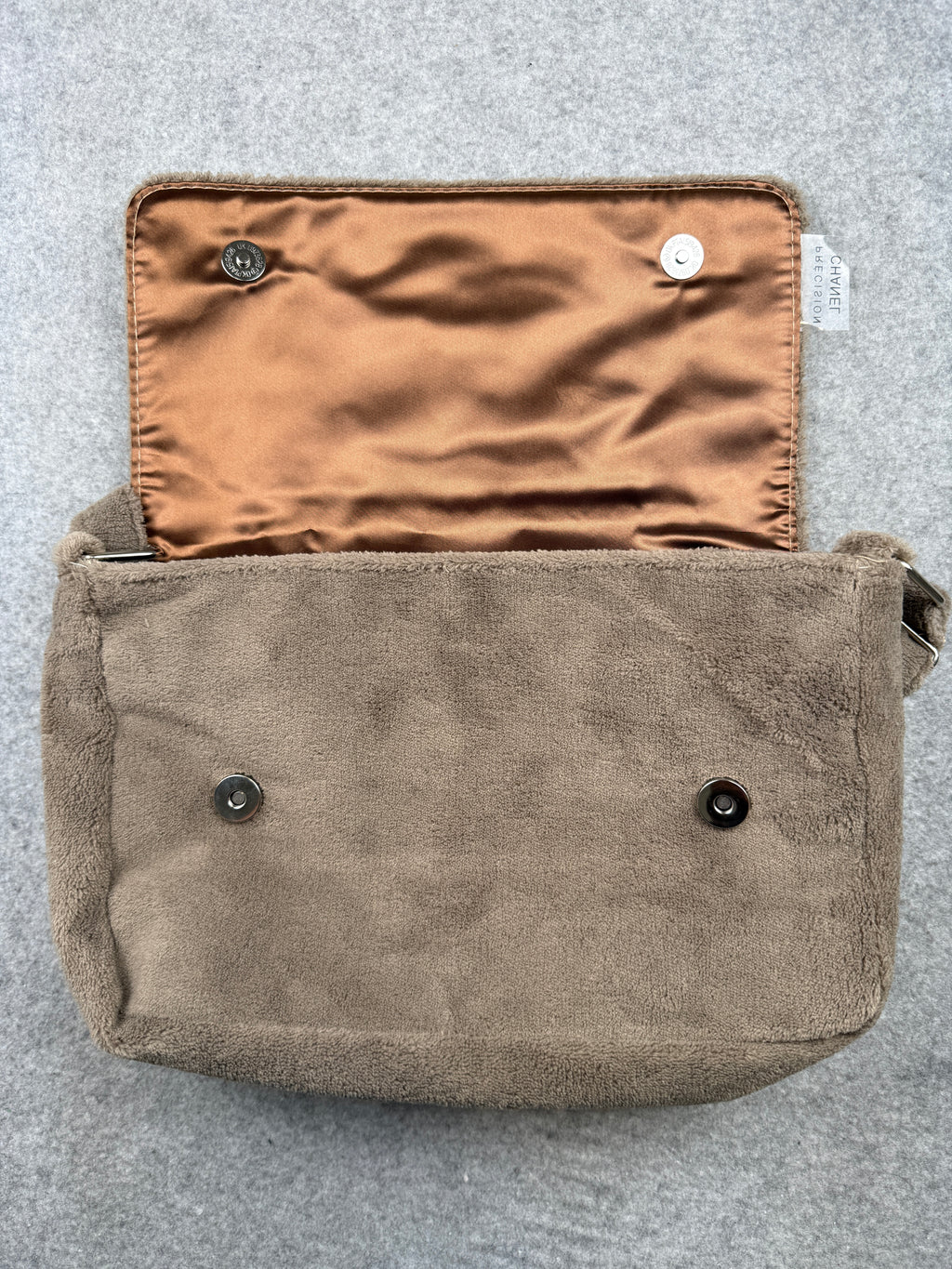 Chanel Précision VIP Fleece Shoulder Bag Taupe