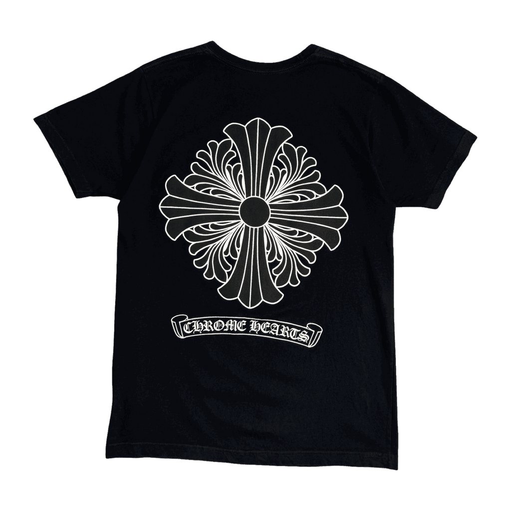Chrome Hearts Scroll Floral Jumbo Cross Pocket Tee Black