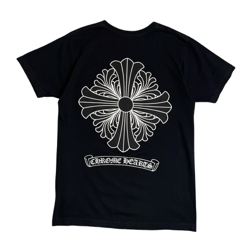 Chrome Hearts Scroll Floral Jumbo Cross Pocket Tee Black | Vintage Clothing Store Canada
