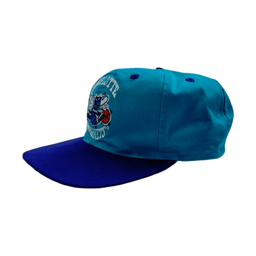 Vintage Charlotte Hornets Snapback Hat Blue | Vintage Clothing Store Canada