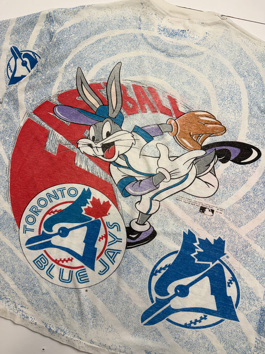 Vintage 1993 Toronto Blue Jays Looney Tunes AOP Tee | Vitnage Clothing Store Canada