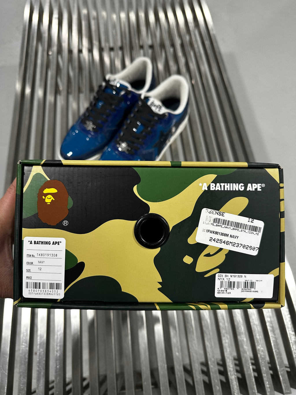 A Bathing Ape Bape Sta Icon M2 Navy (USED)