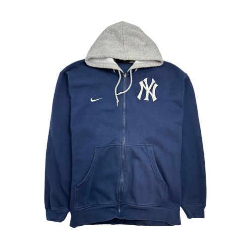 (L) Vintage Nike New York Yankees Zip-Up Hooded Navy | Vintage Clothing Store Canada