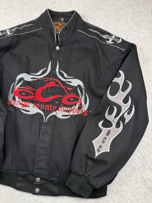 Vintage Orange County Choppers Flame Sleeve Canvas Jacket Black | Vitnage Clothing Store Canada