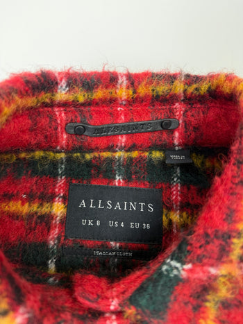 AllSaints Rosey Check Wool Jacket Red (USED)