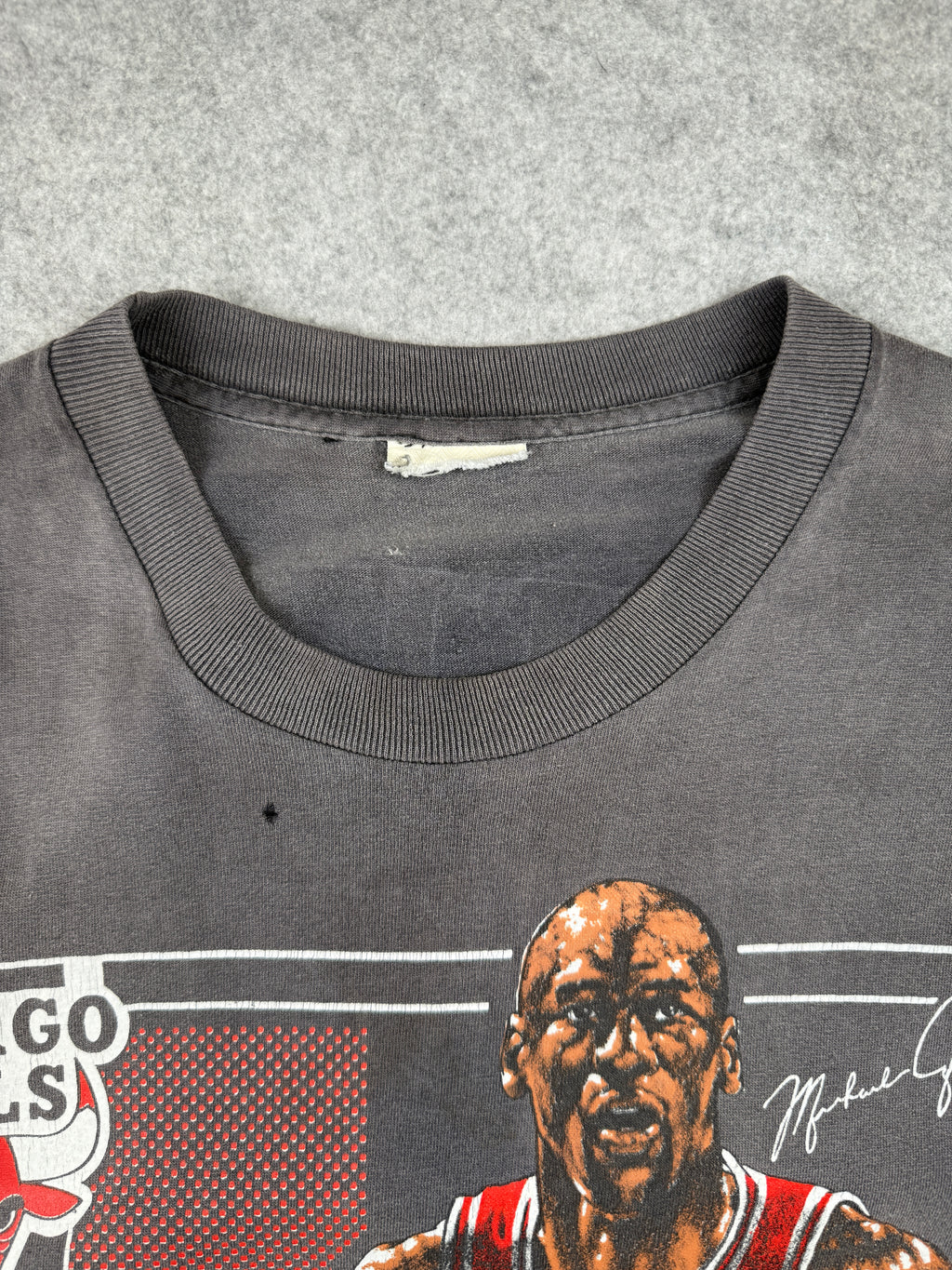 Vintage Nutmeg Chicago Bulls Michael Jordan Faded Tee Black