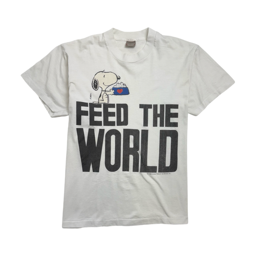 Vintage '58 Snoopy Feed The World Tee White | Vintage Clothing Store Canada