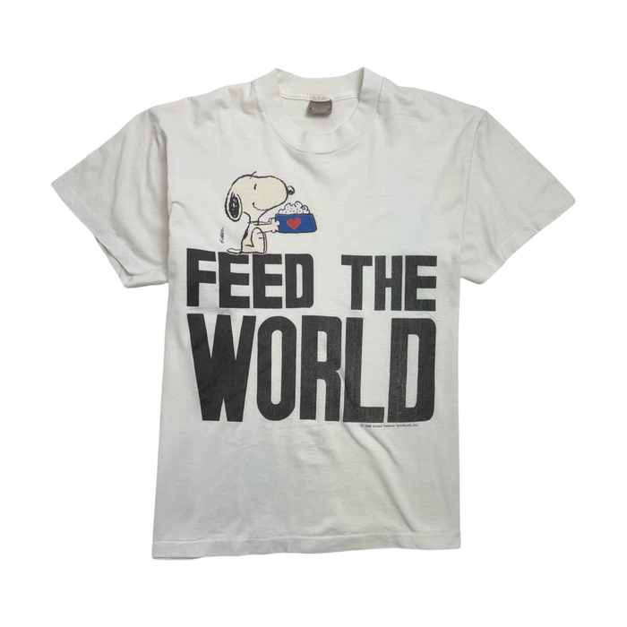 Vintage '58 Snoopy Feed The World Tee White | Vitnage Clothing Store Canada