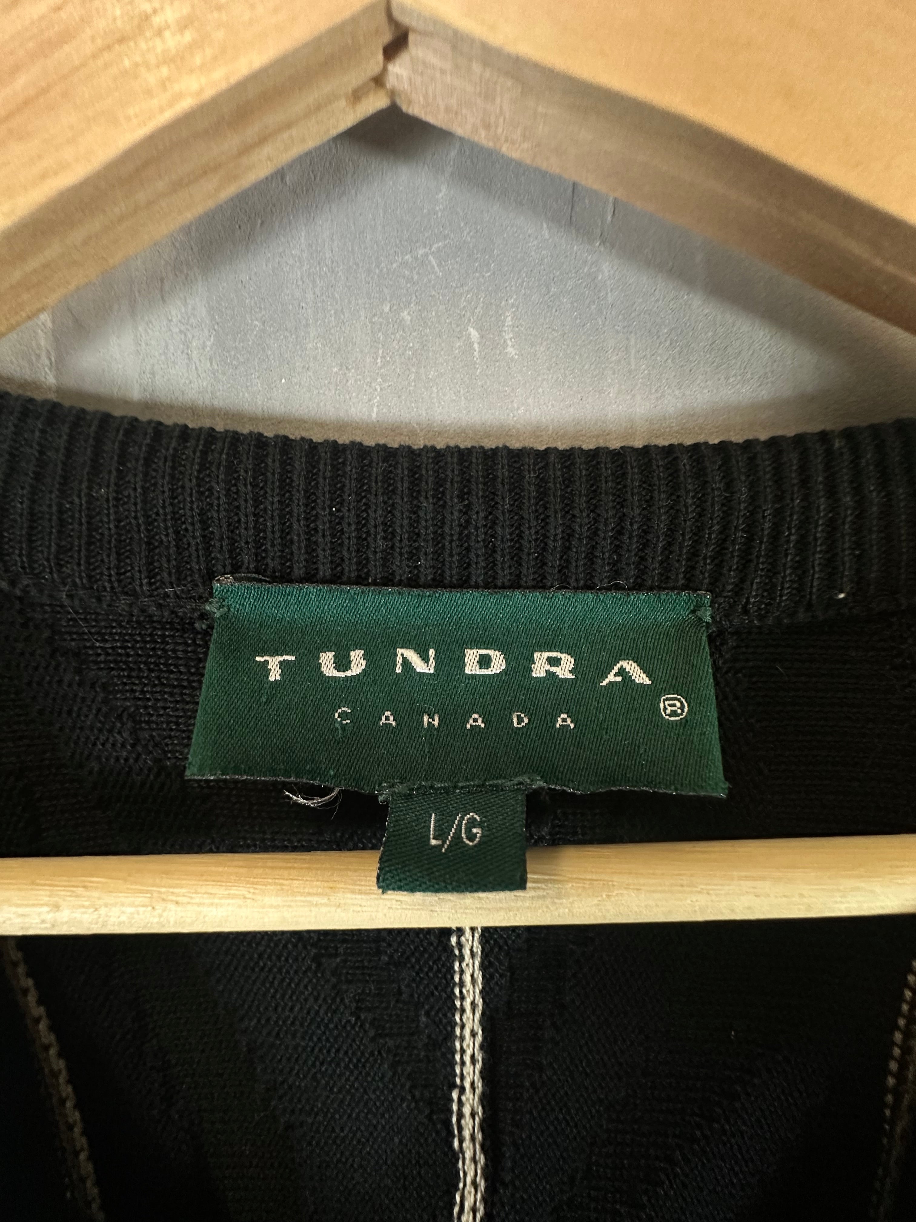Vintage Tundra 3D Textured Knit Sweater Black
